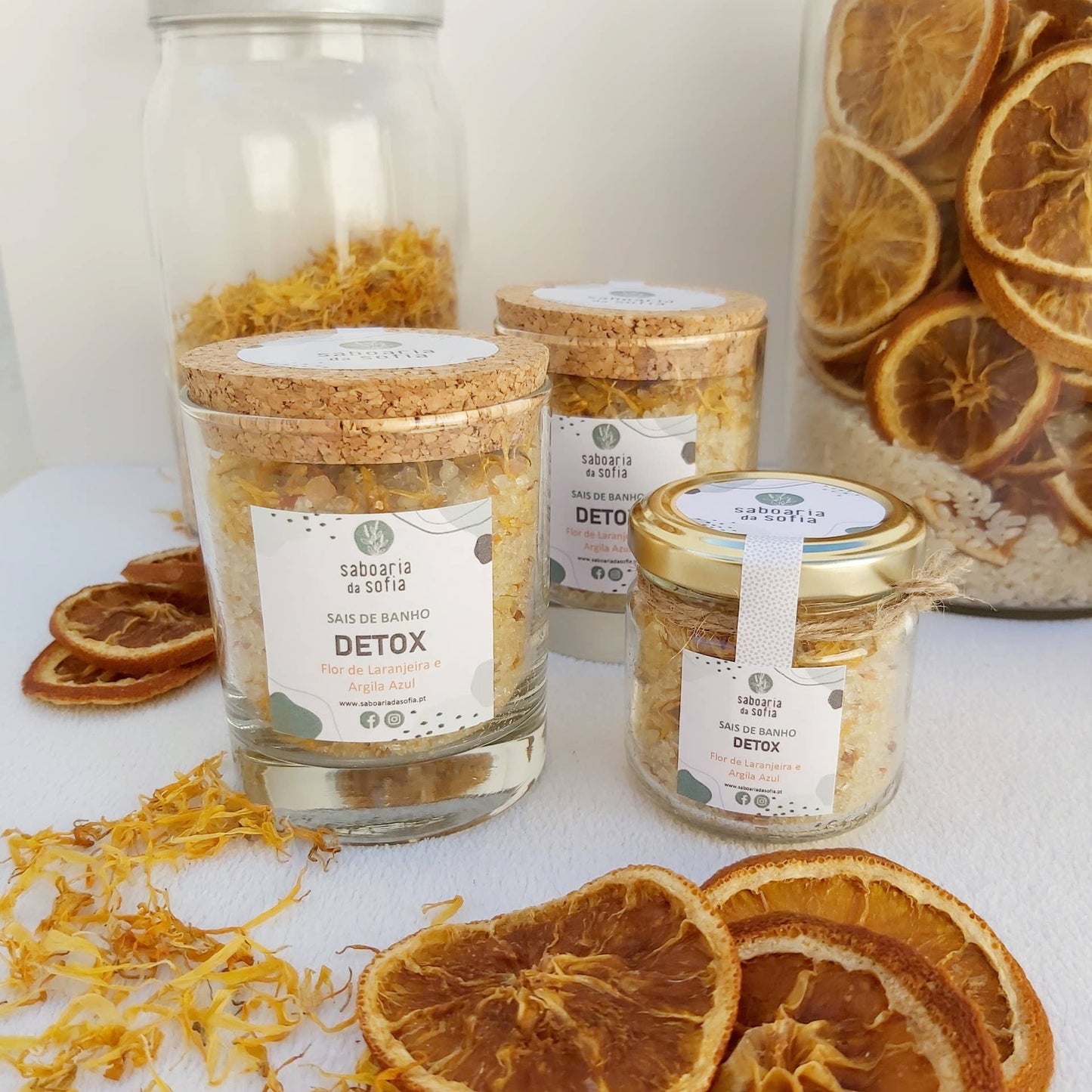 Saboaria da Sofia Badesalz Detox / Orangenblüte und Blauer Ton 200g (großes Glas)