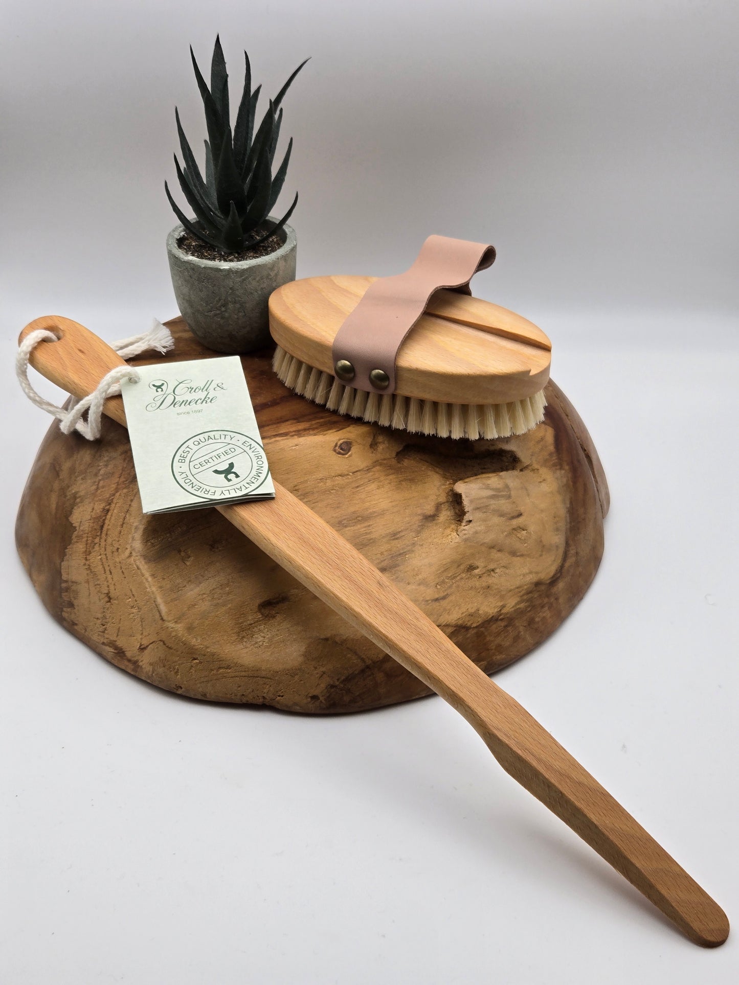 Croll & Denecke Badebürste Luxus Spa aus Buchenholz mit Naturborsten