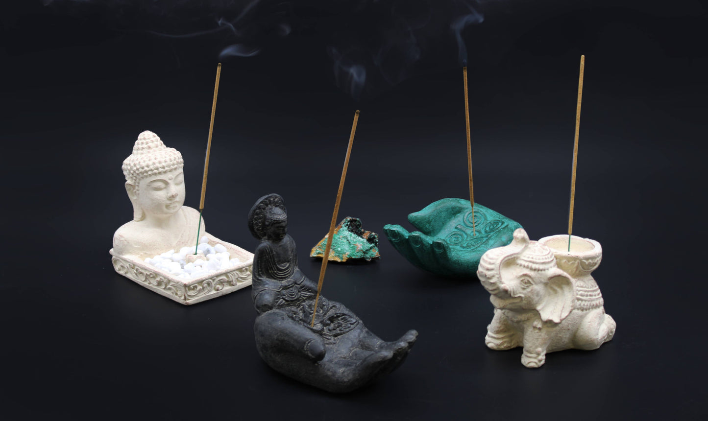 Räucherhalter Buddha Feng-Shui Creme Weiß