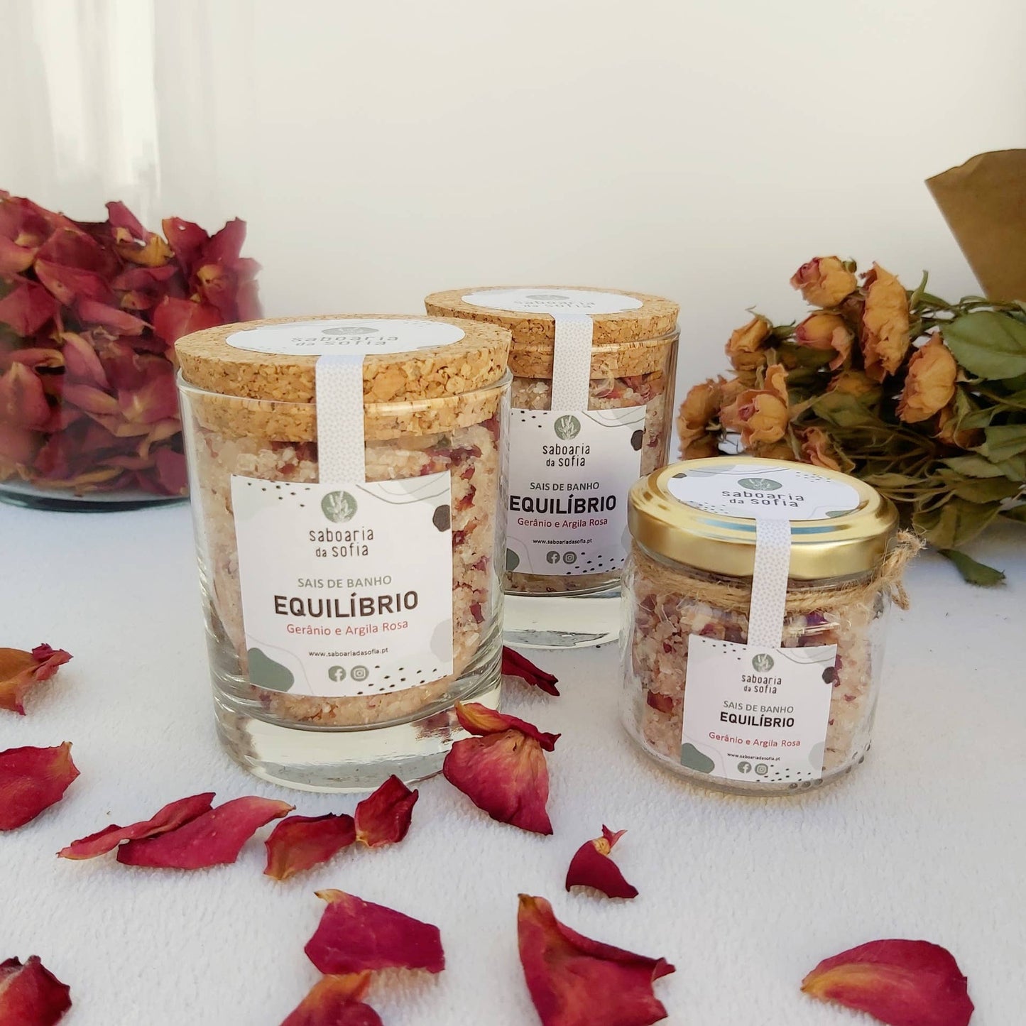 Saboaria da Sofia Badesalz Balance / Geranie und Rosa Ton 200g (großes Glas)