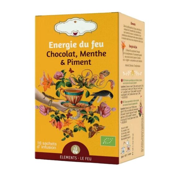 Bio-Kräutertee Energie du feu / Purity flame / Schokolade, Minze und Chili