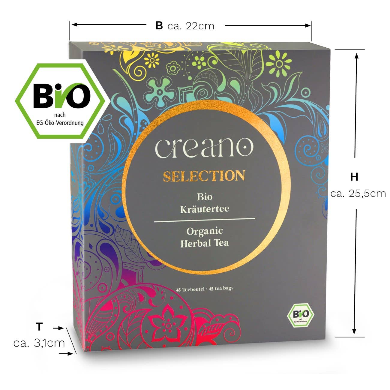 Creano Bio-Kräuteree Geschenkset 45 Teebeutel