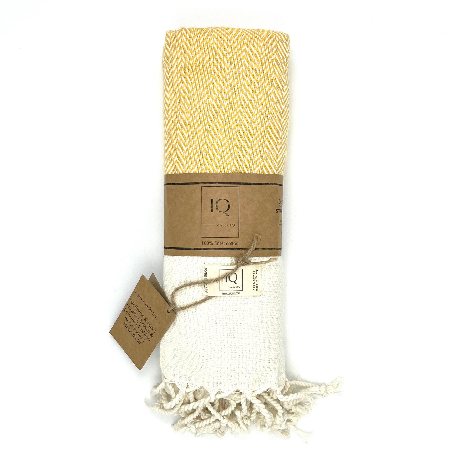 cotonIQ Hamam Sauna Handtuch Venezuela Gelb 180x100 cm