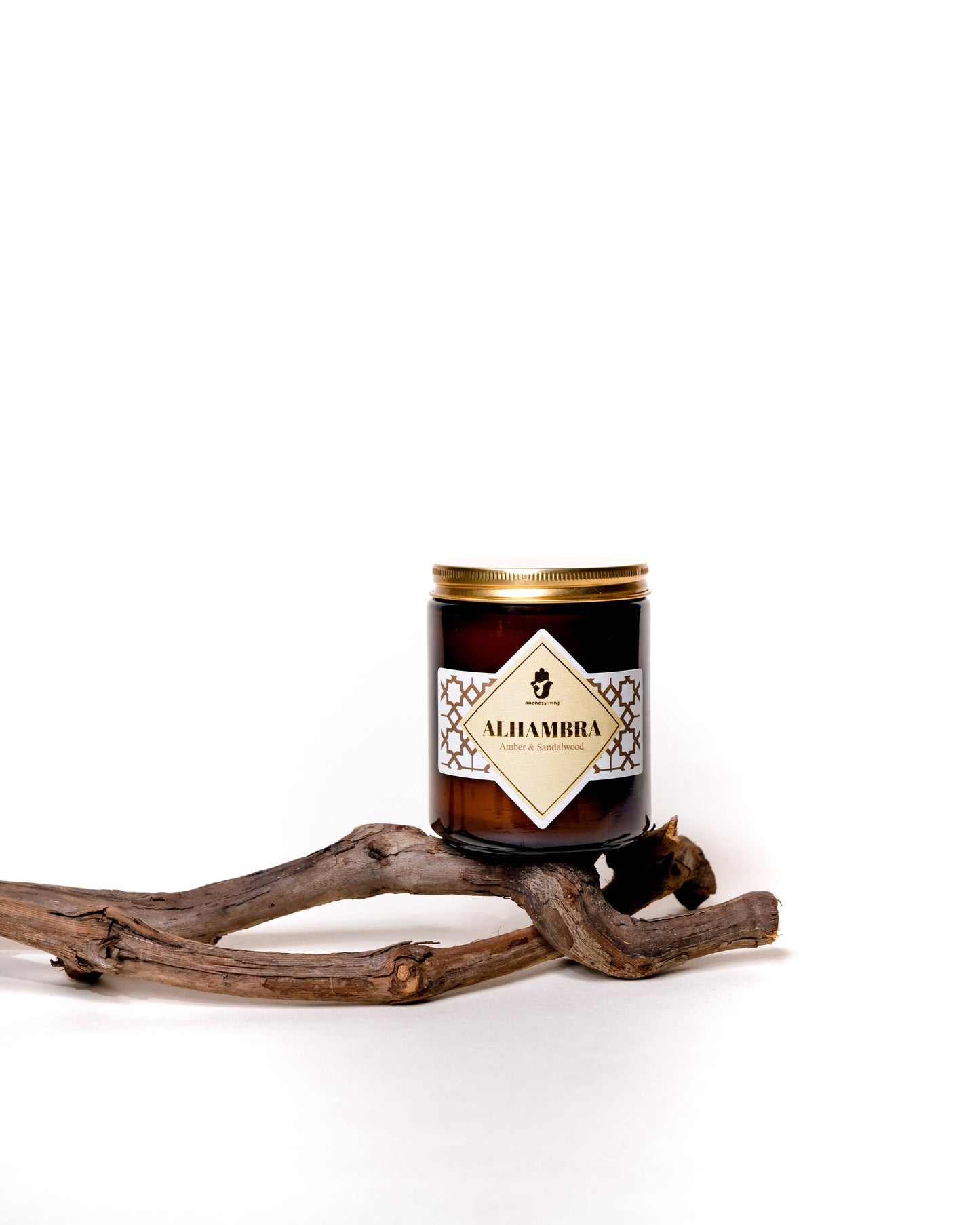 Oneness Living Duftkerze / Alhambra / Bernstein und Sandelholz