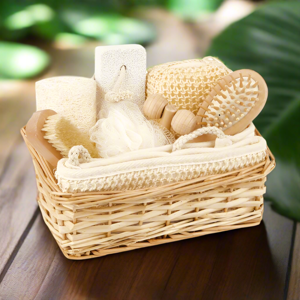 Croll & Denecke Geschenk-Set Weidenkorb / Massage, Wellness & Spa / 9-teilig