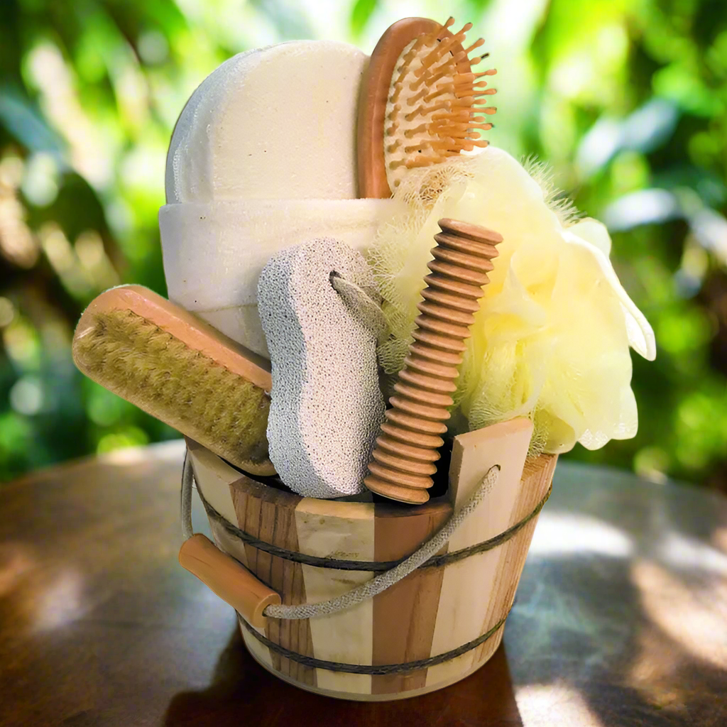 Croll & Denecke Geschenk-Set Holzbottich / Massage, Wellness & Spa / 7-teilig