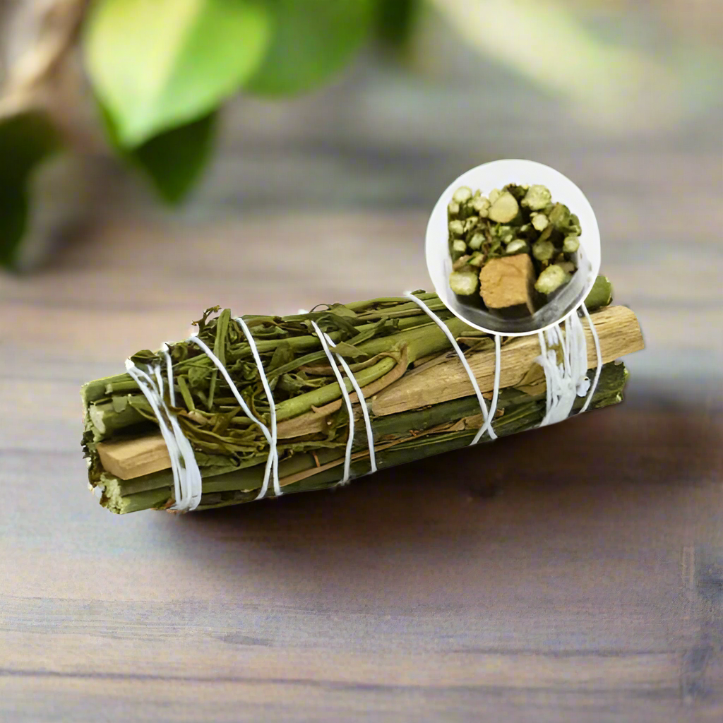 Green Tree Räucherbündel Palo Santo und Arruda / Weinraute 10 cm