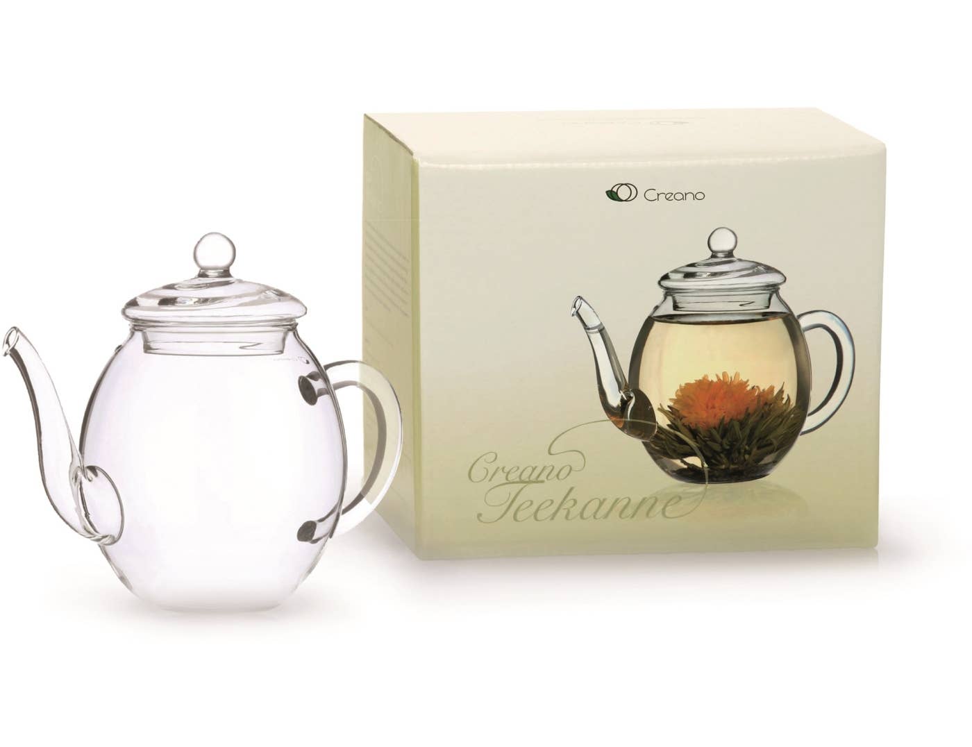 Creano Teekanne aus Glas mit Deckel für 500 ml