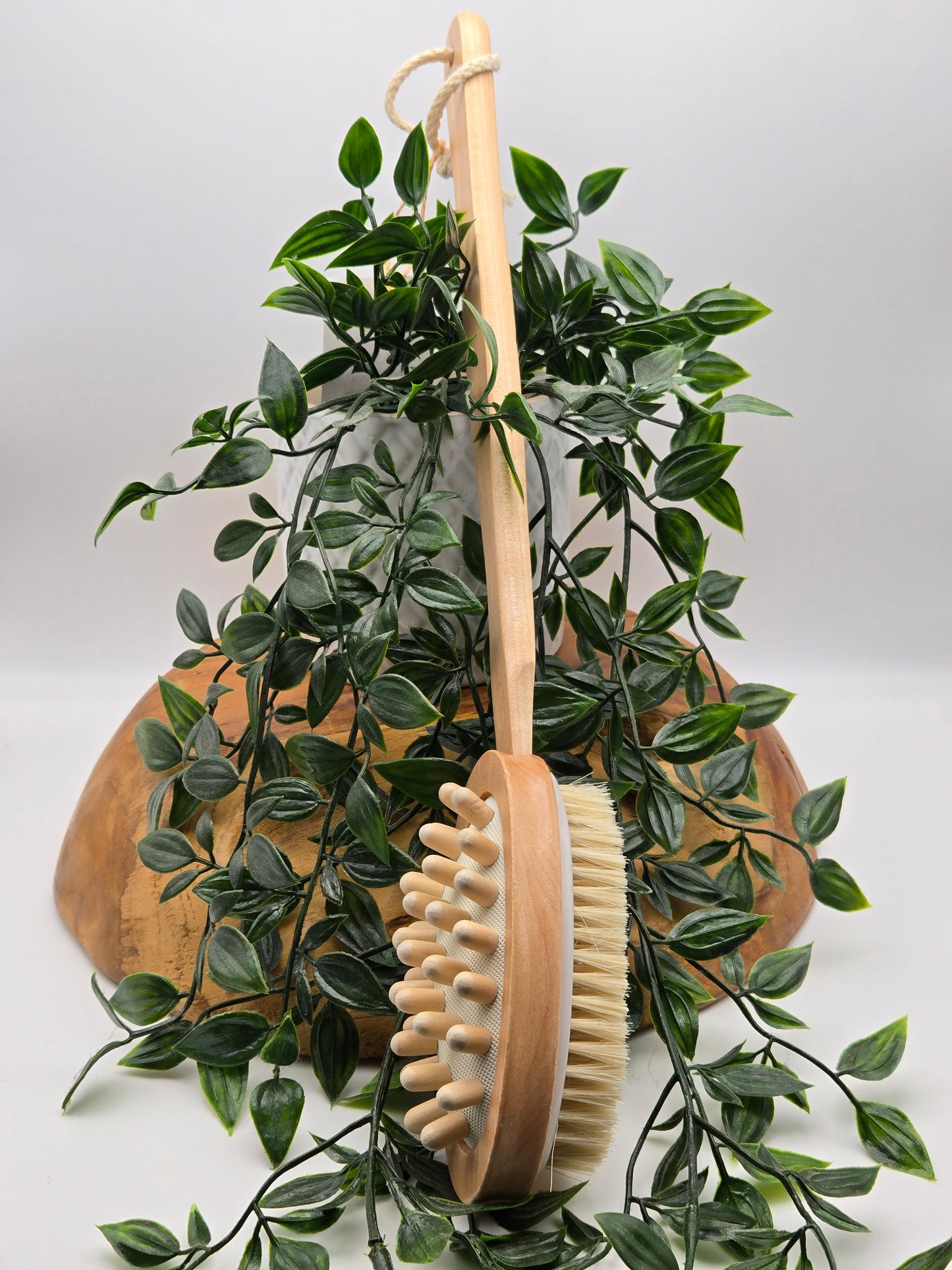 Sun & Sia Badebürste Dualsense Abnehmbarer Griff mit Naturborsten aus Holz