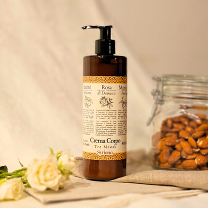 Syriana Körpercreme 3 Welten Sheabutter, Mandel und Damaszener Rose 400 ml