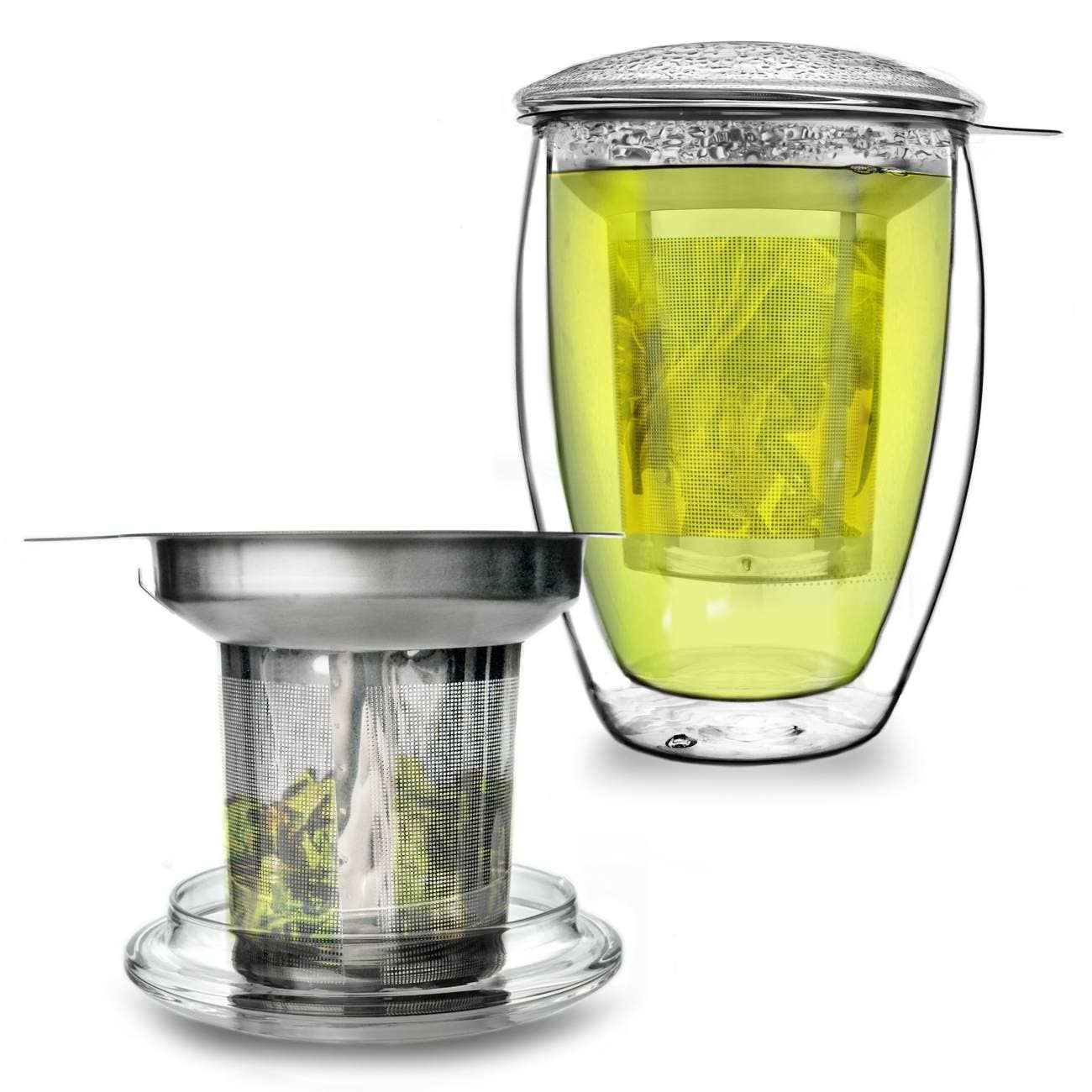Creno Doppelwandiges Thermoglas & Edelstahlfilter 400ml