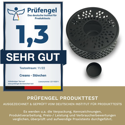Creano Teewärmer Stövchen Leaf Classic Schwarz aus Edelstahl