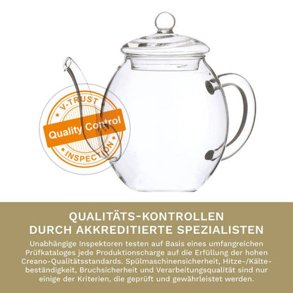 Creano Teekanne aus Glas mit Deckel für 500 ml